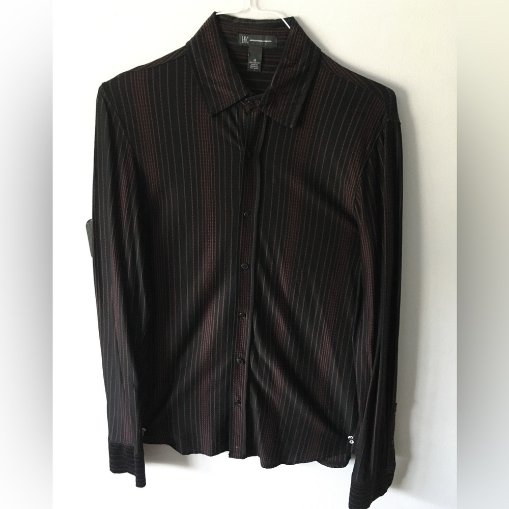 INC International Concepts Retro Stripe Long Sleeved Men's Shirt